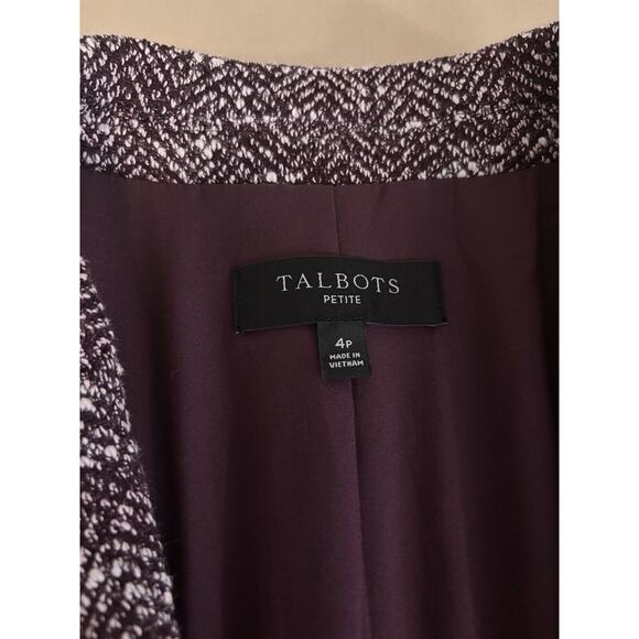 Talbots Women Mélange HERRINGBONE 4P Tweed Blazer Long Sleeve Lapel Notch Collar - Picture 9 of 14